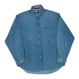 Vintage Tommy Hilfiger Denim Shirt - Large Blue Cotton