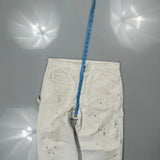 Dickies Double Knee Carpenter Trousers - 34W 32L White Cotton