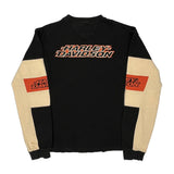 An American Legend Harley Davidson Spellout Long Sleeve T-Shirt - Small Beige Cotton