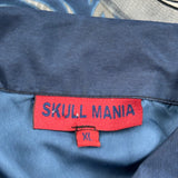 Skull Design Skull Mania Graphic Short Sleeve Shirt - XL Blue Cotton