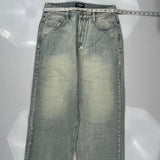 Unbranded Wide Leg Jeans - 32W 29L Acid Wash Denim