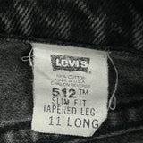 512 Levis Slim Fit Jeans - 28W UK 8 Grey Cotton