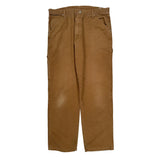 Wrangler Carpenter Pants - 35W 32L Brown Cotton Blend