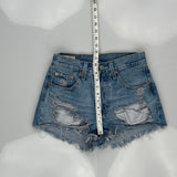 Levis Denim Shorts - 26W UK 6 Blue Cotton