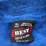 Made In USA Single Stitch Fruit Of The Loom T-Shirt - XL Blue Cotton Blend