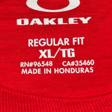 Oakley Long Sleeve T-Shirt - XL Red Cotton