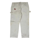 Dickies Double Knee Carpenter Trousers - 36W 30L White Cotton