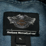 Genuine Motorclothes Harley Davidson Denim Vest - XL Blue Cotton