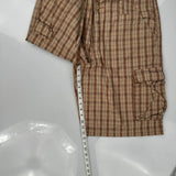 Lee Checked Cargo Shorts - 38W 10L Beige Cotton