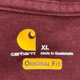 Carhartt T-Shirt - XL Burgundy Cotton