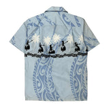 Pacific Legend Apparel Graphic Hawaiian Shirt - Small Blue Cotton