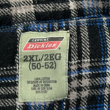 Dickies Checked Flannel Shirt - 2XL Black Cotton