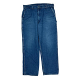 1960S Made In USA Oshkosh Carpenter Pants - 36W 28L Blue Cotton