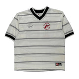 Made In USA Nike Striped Football Shirt - Large White Polyester