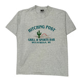 Hitching Post Grill & Sports Bar Fruit Of The Loom Single Stitch T-Shirt - Large Gray Cotton Blend