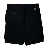 Southpole Cargo Cargo Shorts - 38W 12L Black Cotton