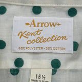 Kent Collection Arrow Polka Dot Short Sleeve Shirt - Large White Polyester Blend