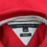 Tommy Hilfiger Slim Fit Polo Shirt - Large Red Cotton