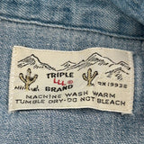 Triple Lll Brand Denim Shirt - Large Blue Denim