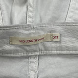Levis Denim Shorts - 27W UK 8 White Cotton