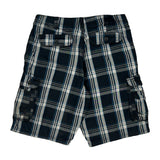 Lee Checked Cargo Shorts - 34W 10L Blue Cotton
