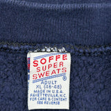 1990'S Blank Made In USA Soffe Sweatshirt - XL Navy Cotton Blend