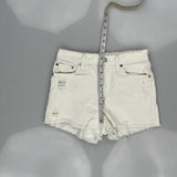 Levis Denim Shorts - 28W UK 8 White Cotton