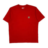 Carhartt T-Shirt - Large Red Cotton