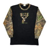 Deer Print Realtree Camo Long Sleeve T-Shirt - Large Black Cotton