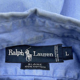 Blaire Ralph Lauren Short Sleeve Shirt - Large Blue Cotton