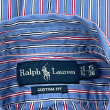 Ralph Lauren Striped Shirt - Medium Blue Cotton