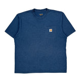 Carhartt T-Shirt - Large Blue Cotton