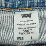 Levis Denim Shorts - 36W 9L Light Wash Cotton