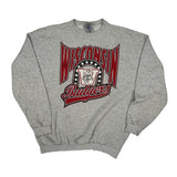 Wisconsin Badgers Logo Athletics College Sweatshirt - Large Grey Cotton
