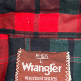 Wrangler Checked Flannel Shirt - Large Green Cotton