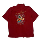 Wine A Little Tommy Bahama Graphic Short Sleeve Shirt - Medium Red Silk