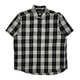 Motorcycles Harley Davidson Checked Short Sleeve Shirt - 2XL Black Cotton