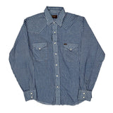 Wrangler Checked Shirt - Medium Blue Cotton