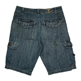 Aeropostale Cargo Shorts - 33W 11L Blue Cotton Blend