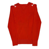 Tommy Hilfiger Argyle Jumper - Small White Cotton