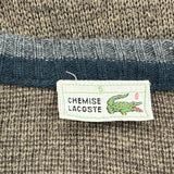 Lacoste V-Neck Sweater - Large Brown Wool