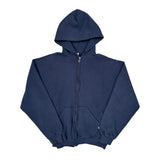 Russell Athletic Hoodie - Large Navy Cotton
