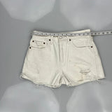 Levis Denim Shorts - 29W UK 10 White Cotton
