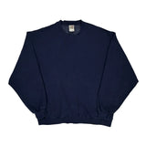90S Blank Fruit Of The Loom Sweatshirt - XL Navy Cotton Blend