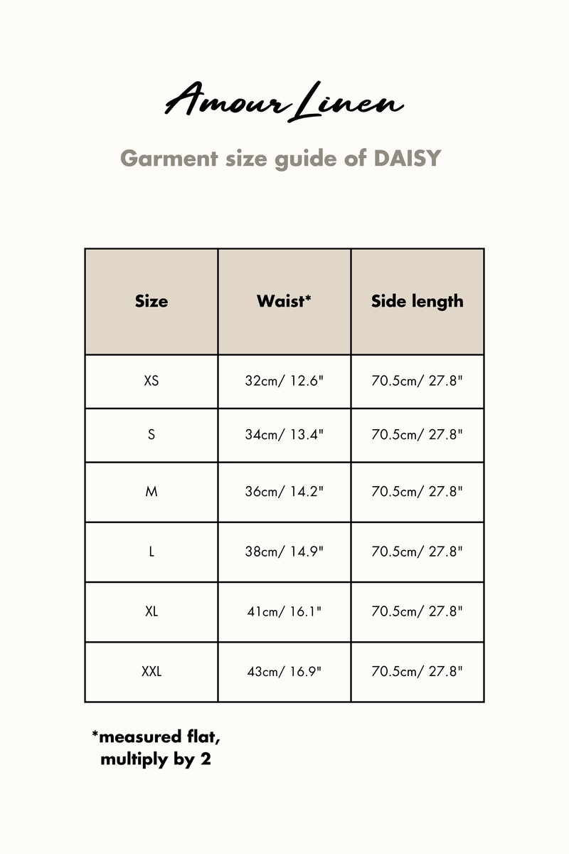 Daisy linen skirt with buttons in Terracotta