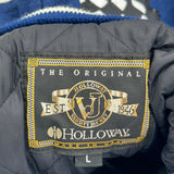 Made In USA Holloway Varsity Jacket - Large Navy Wool Blend