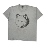 Single Stitch Screen Stars T-Shirt - XL Gray Cotton Blend