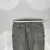 Carhartt Double Knee Carpenter Trousers - 34W 30L Grey Cotton