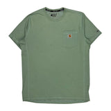 Carhartt T-Shirt - Large Green Cotton