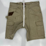 Wrangler Cargo Carpenter Shorts - 36W 10L Khaki Cotton